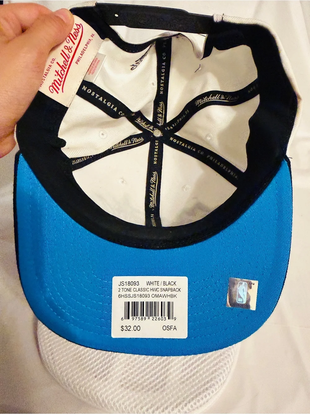 Orlando Magic Mitchell & Ness Snapback Hat 2 Tone Classic HWC NBA White Blue